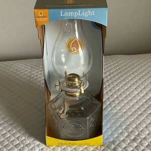 Ultra-Pure Glass Oil Lamp - Clear Glass with Brass Accent